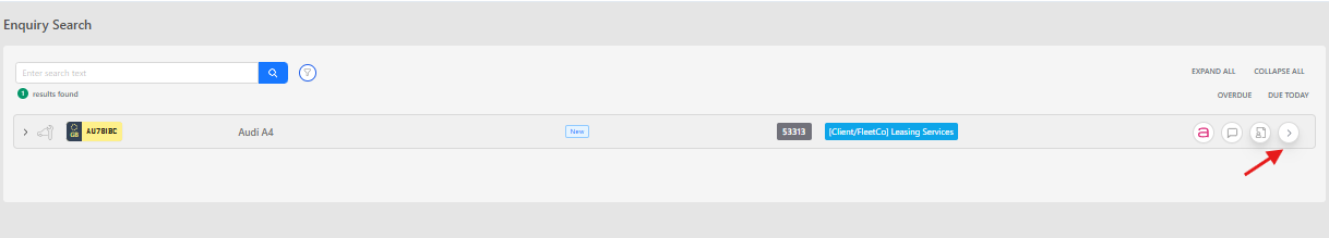 Vehicle enquiry search with New status
